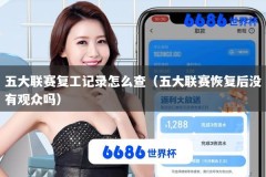 五大联赛复工记录怎么查（五大联赛恢复后没有观众吗）